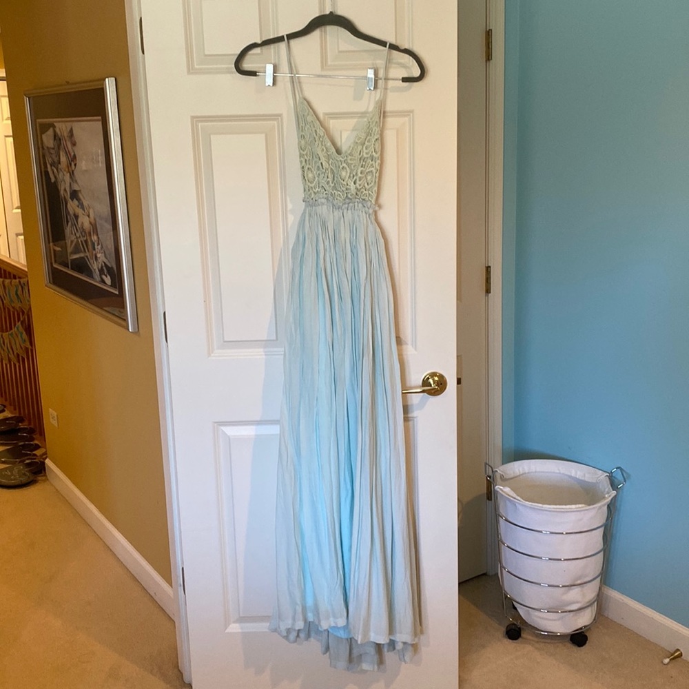 Maxi Gauze Dress with Crochet Top